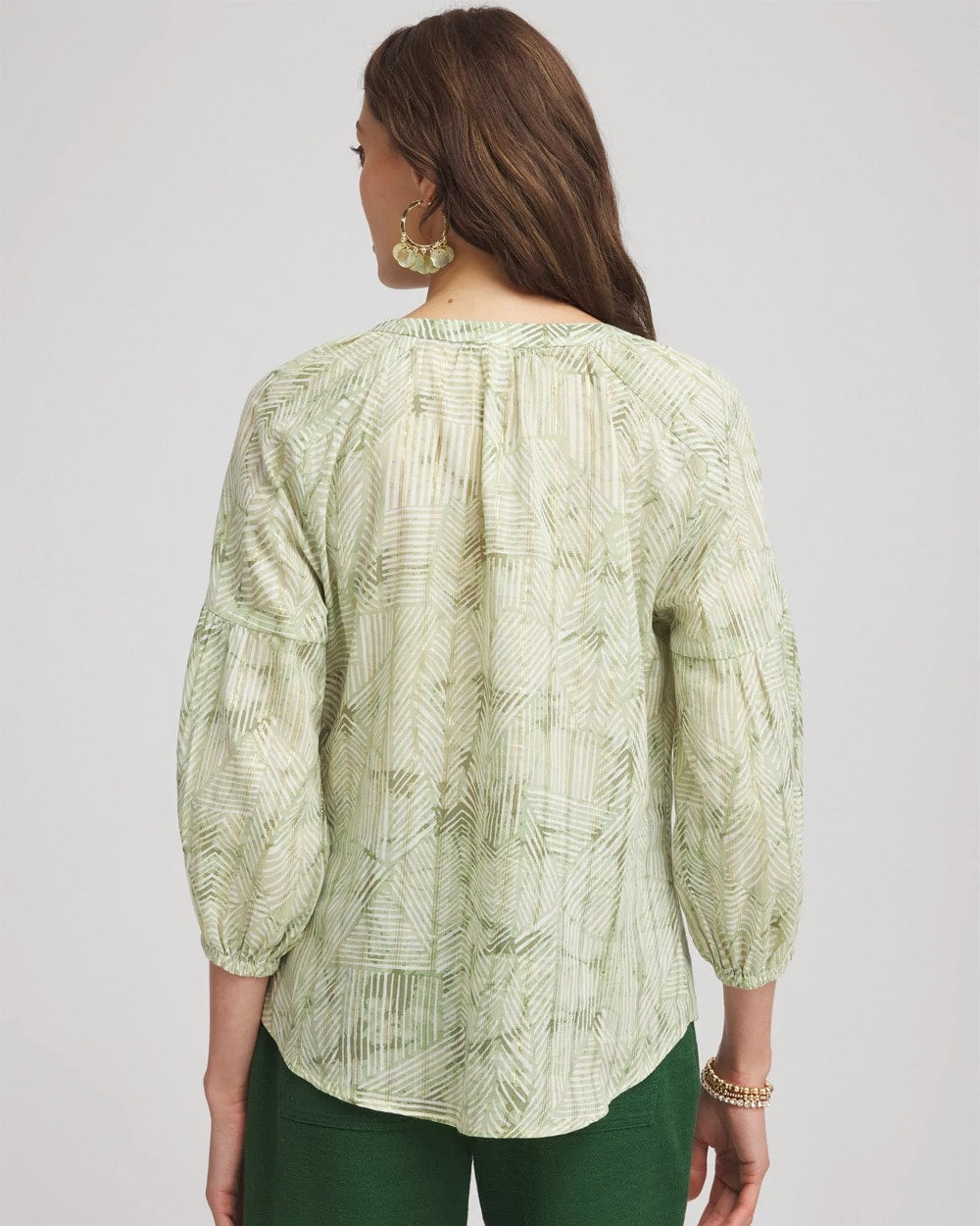 Chico's Lurex Stripe Cotton Blouse