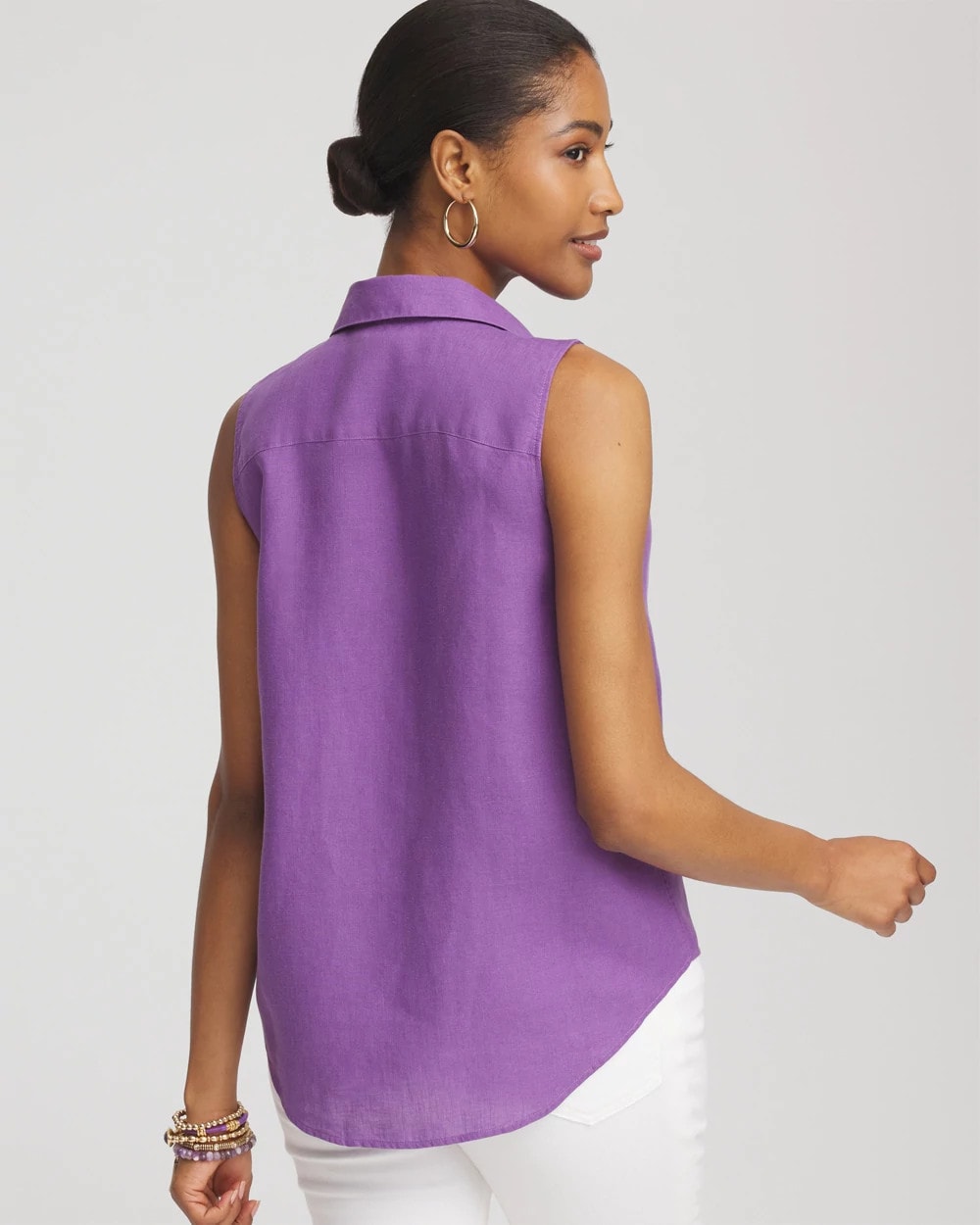 Chico's No Iron™ Linen Tie-Front Sleeveless Shirt