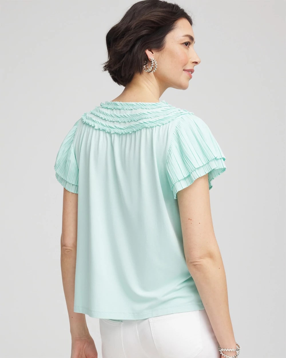 Chico's Touch of Cool™ Layered Pleated Flutter Tee