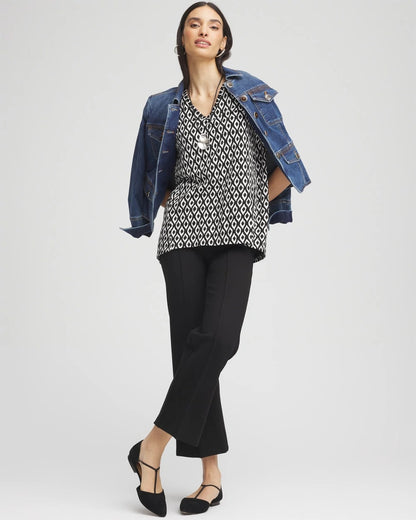 Chico's Graphic Slub V-Neck Tee