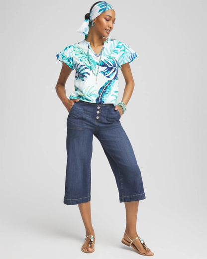 Chico's Notch Neck Cap Sleeve Tee