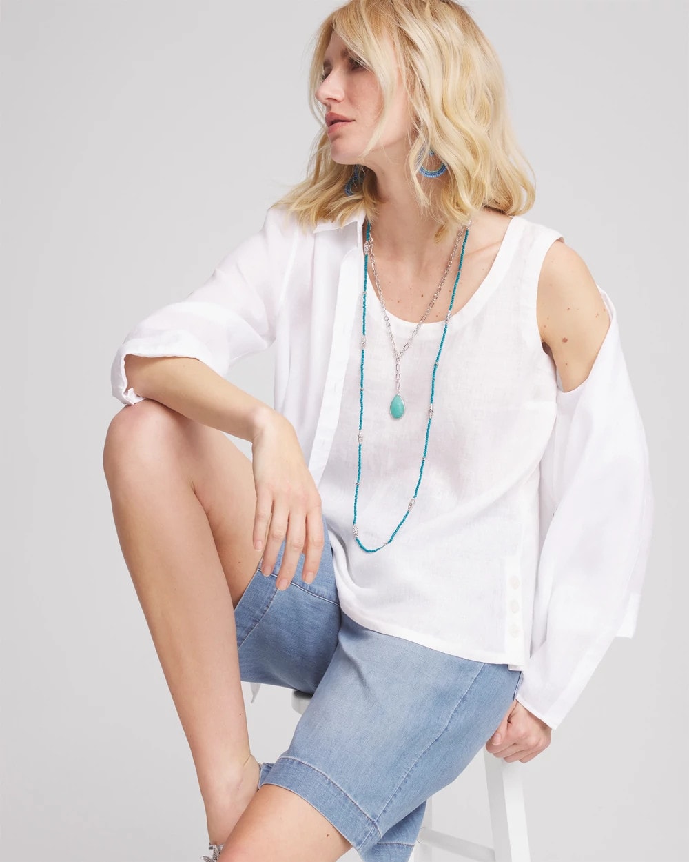 Chico's Sleeveless Linen Tank Top