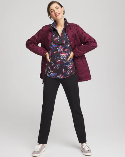 Chico's Zenergy® UPF Floral Half-Zip Pullover Top