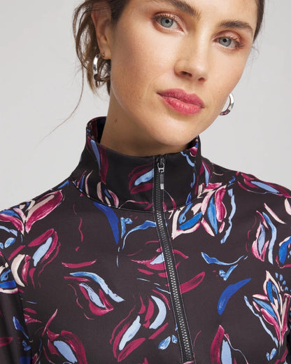 Chico's Zenergy® UPF Floral Half-Zip Pullover Top