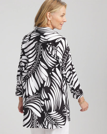 Chico's No Iron™ Printed Palms Button Down Tunic