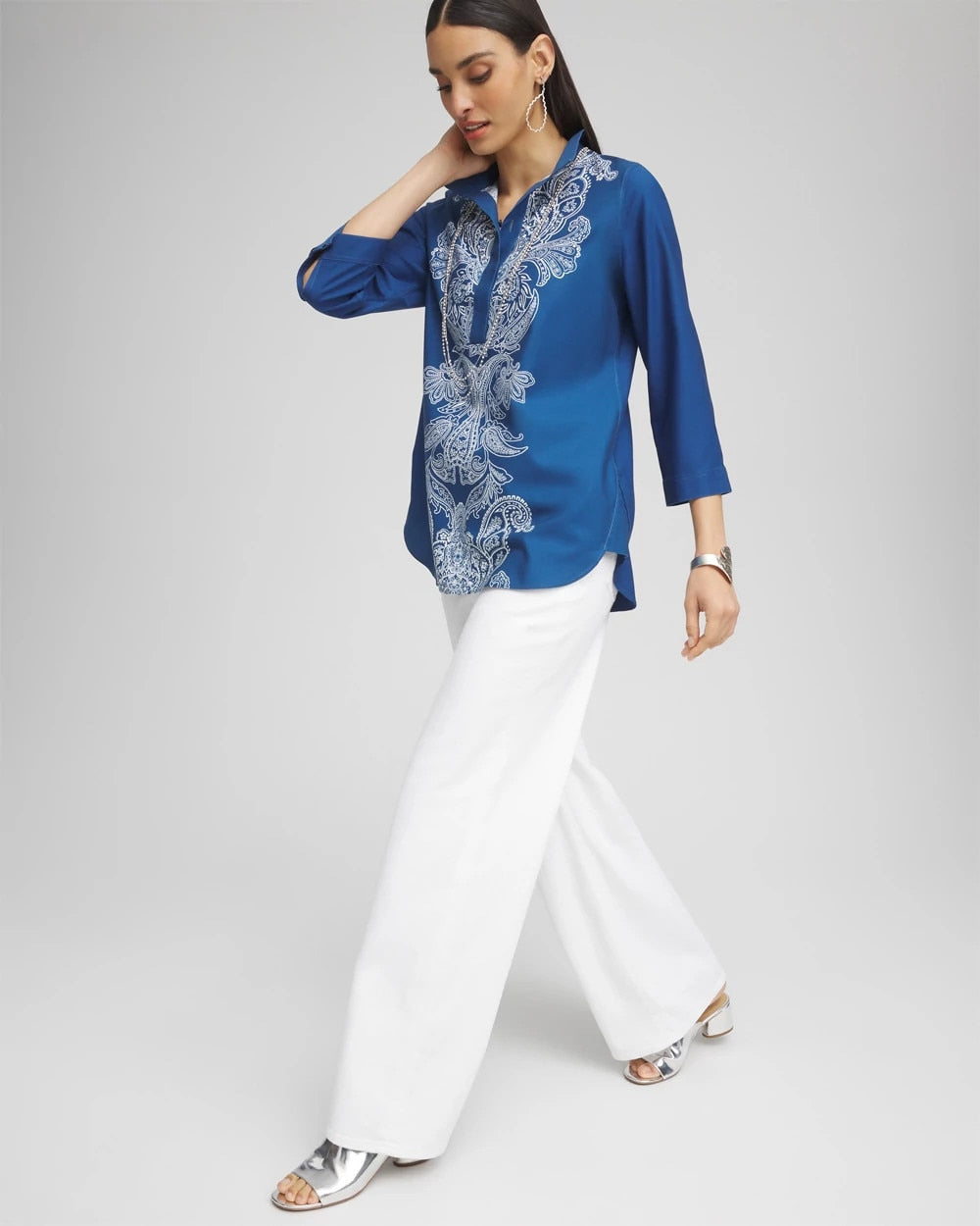 Chico's No Iron™ Paisley Buttonback Tunic