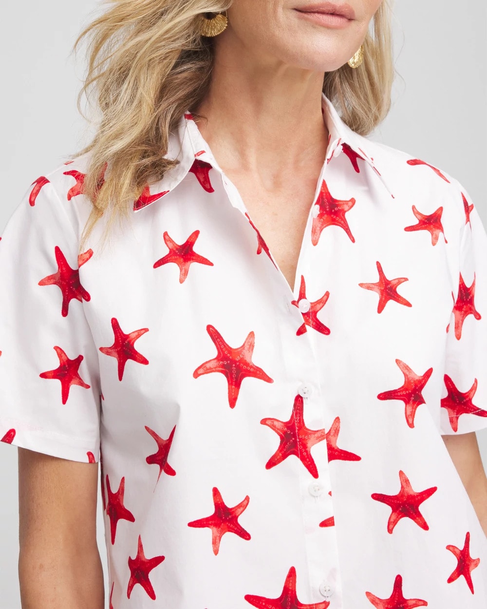 Chico's Starfish Short Sleeve Swing Shirt