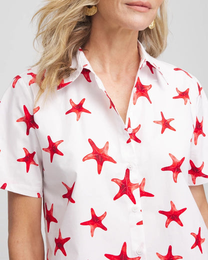 Chico's Starfish Short Sleeve Swing Shirt