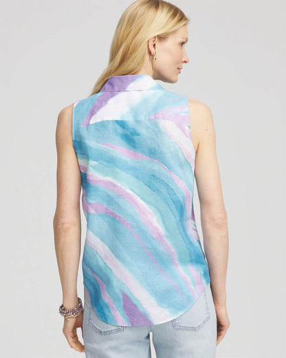 Chico's No Iron™ Linen Tie-Front Sleeveless Shirt