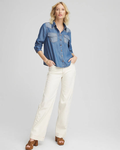 Chico's Tencel™ Colorblock Classic-Fit Shirt