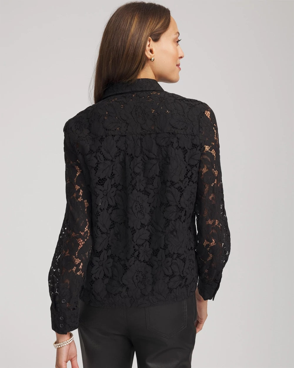 Chico's Classic-Fit Collared Lace Shirt