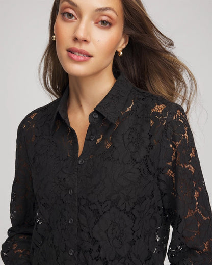 Chico's Classic-Fit Collared Lace Shirt