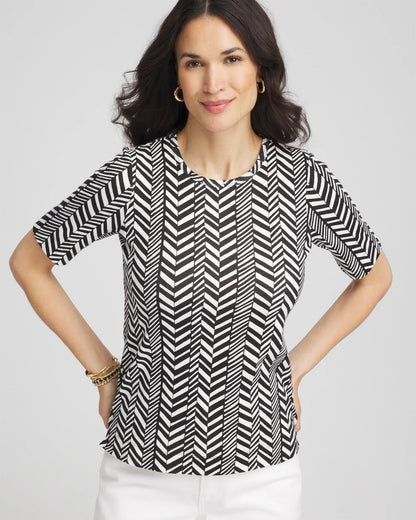 Chico's Printed Classic Fit Pima Cotton Tee
