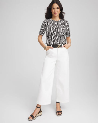 Chico's Printed Classic Fit Pima Cotton Tee