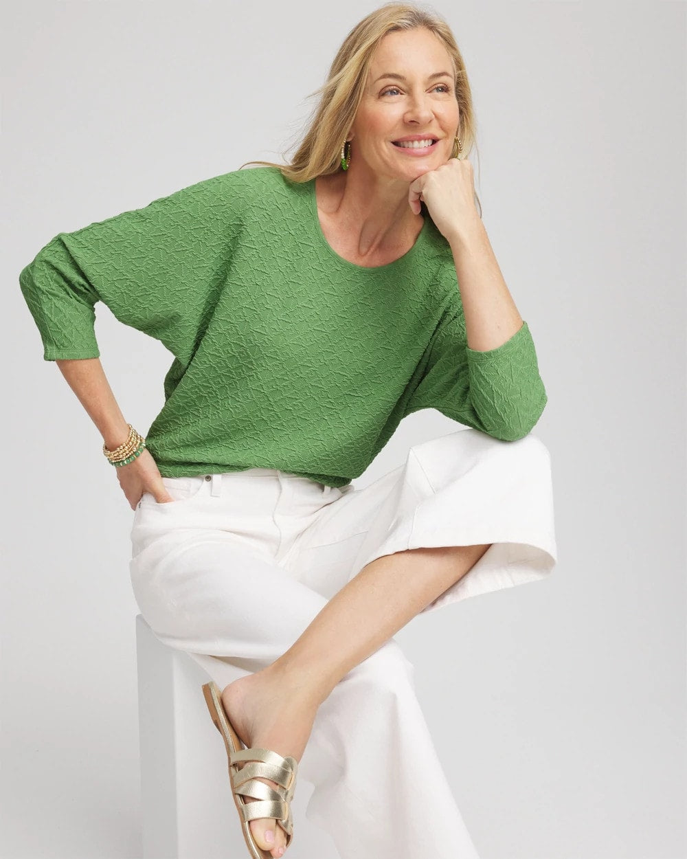 Chico's Textured Wedge Top