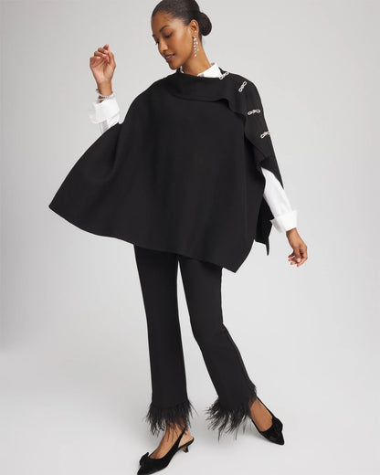 Chico's Embellished Bow Poncho