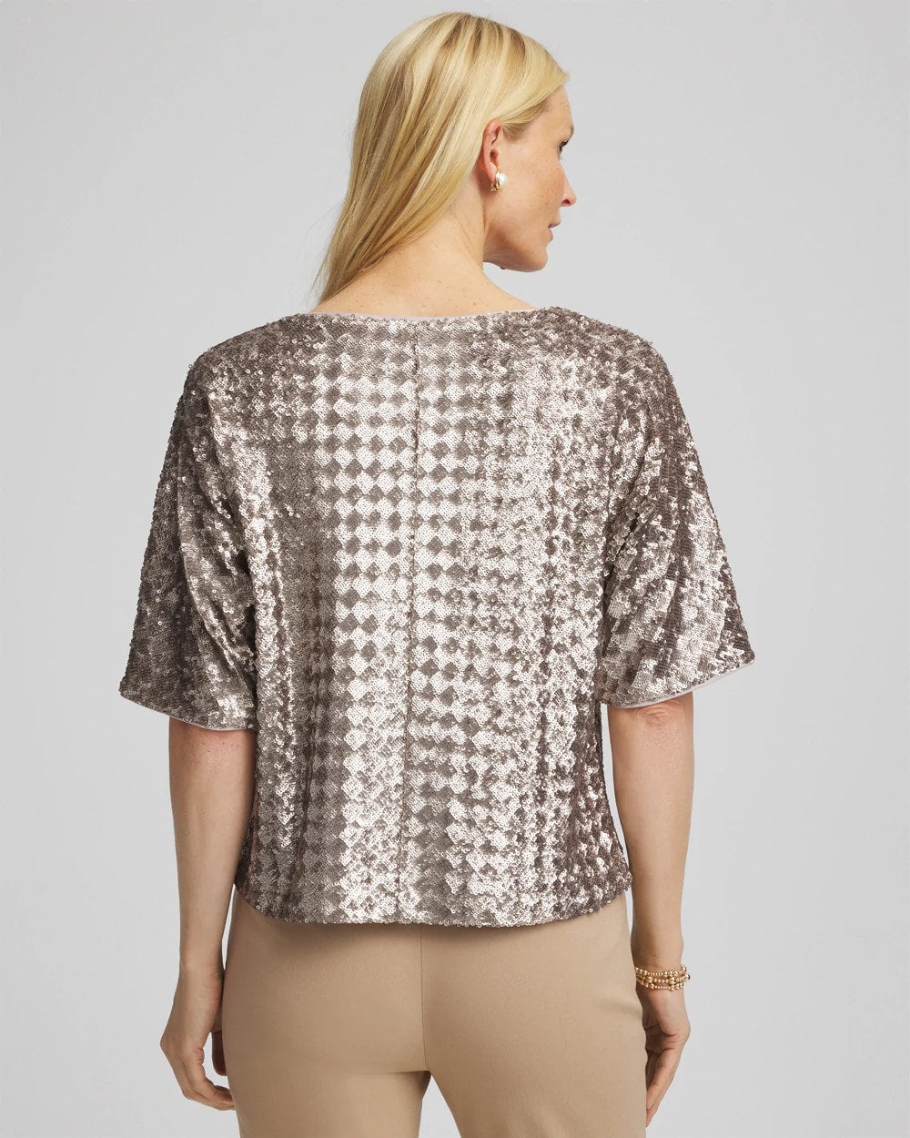 Chico's Art Deco Dolman Sequins Tee