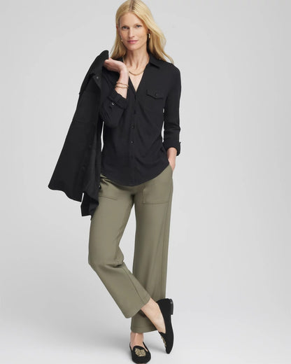 Chico's Collared Henley Shirt