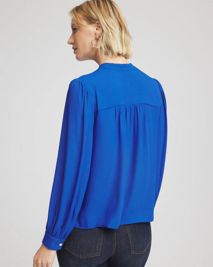 Chico's Splitneck Pullover Crepe Blouse