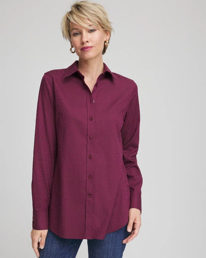 Chico's No Iron™ Jacquard Chianti Animal-Motif Shirt