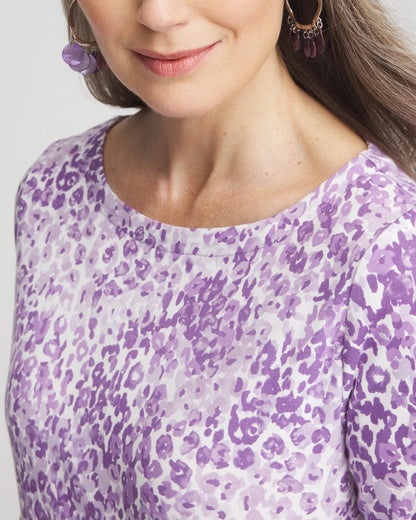 Chico's Animal Print Bateau-Neck Pima Tee
