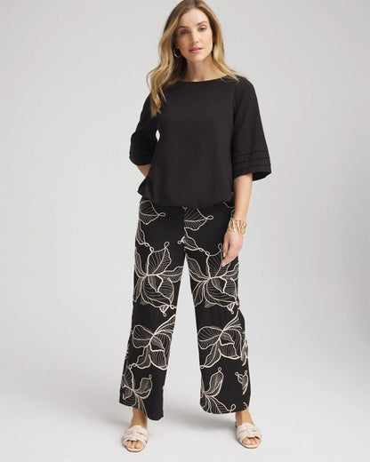 Chico's Boatneck Bubble-Hem Top