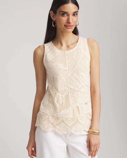 Chico's Island Crochet Lace Tank