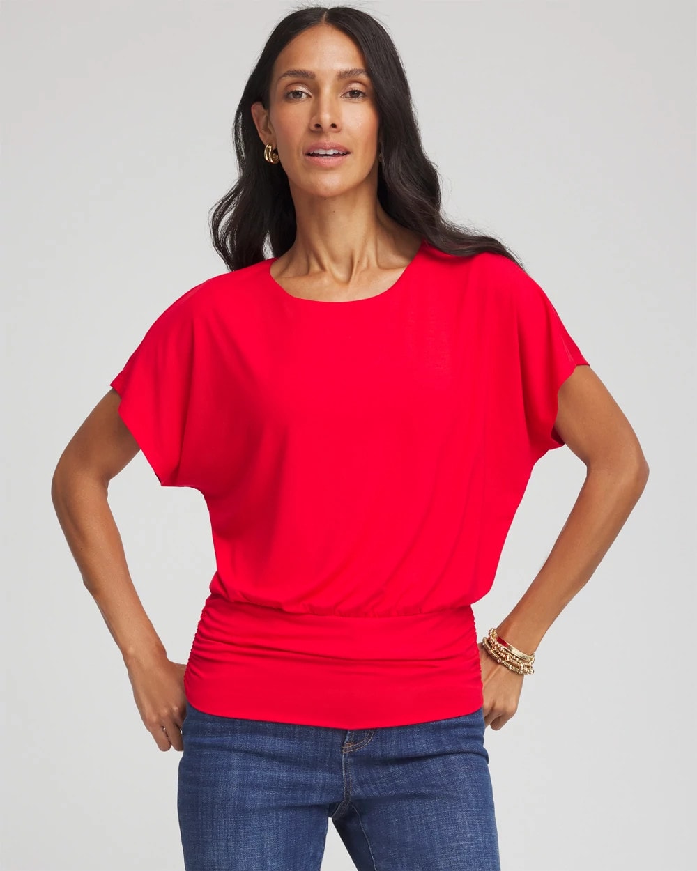 Chico's Touch of Cool™ Ruched Banded Hem Top