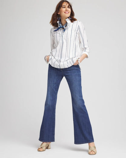 Chico's No Iron™ Striped Buttonback Stretch Tunic