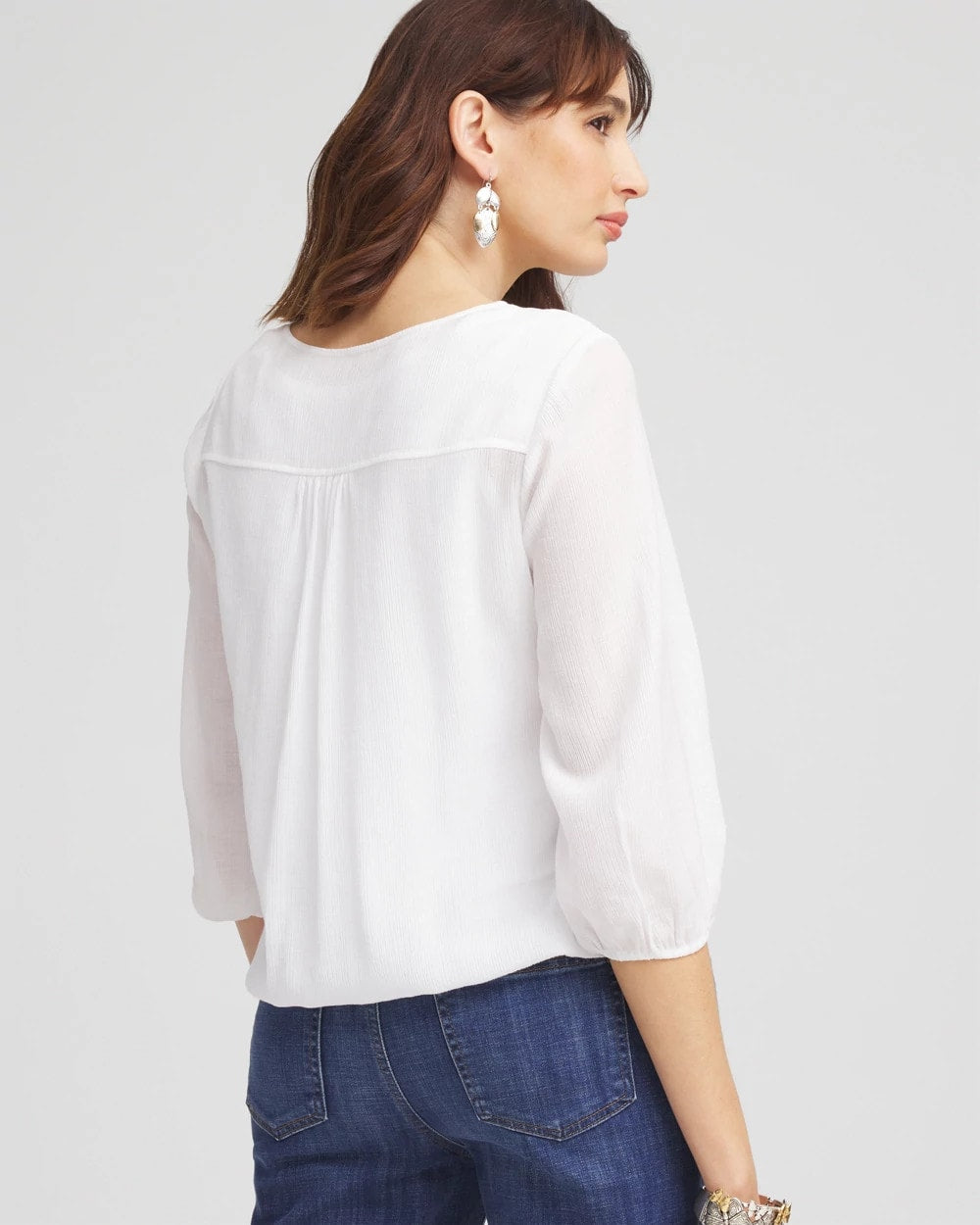 Chico's Embroidered Cutout Blouse