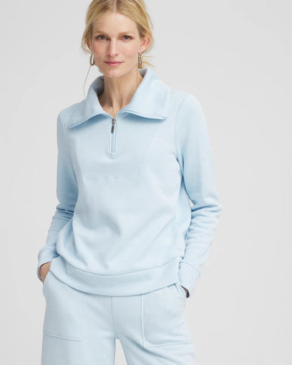 Chico's Zenergy® Beach Slub Half-Zip Pullover Top