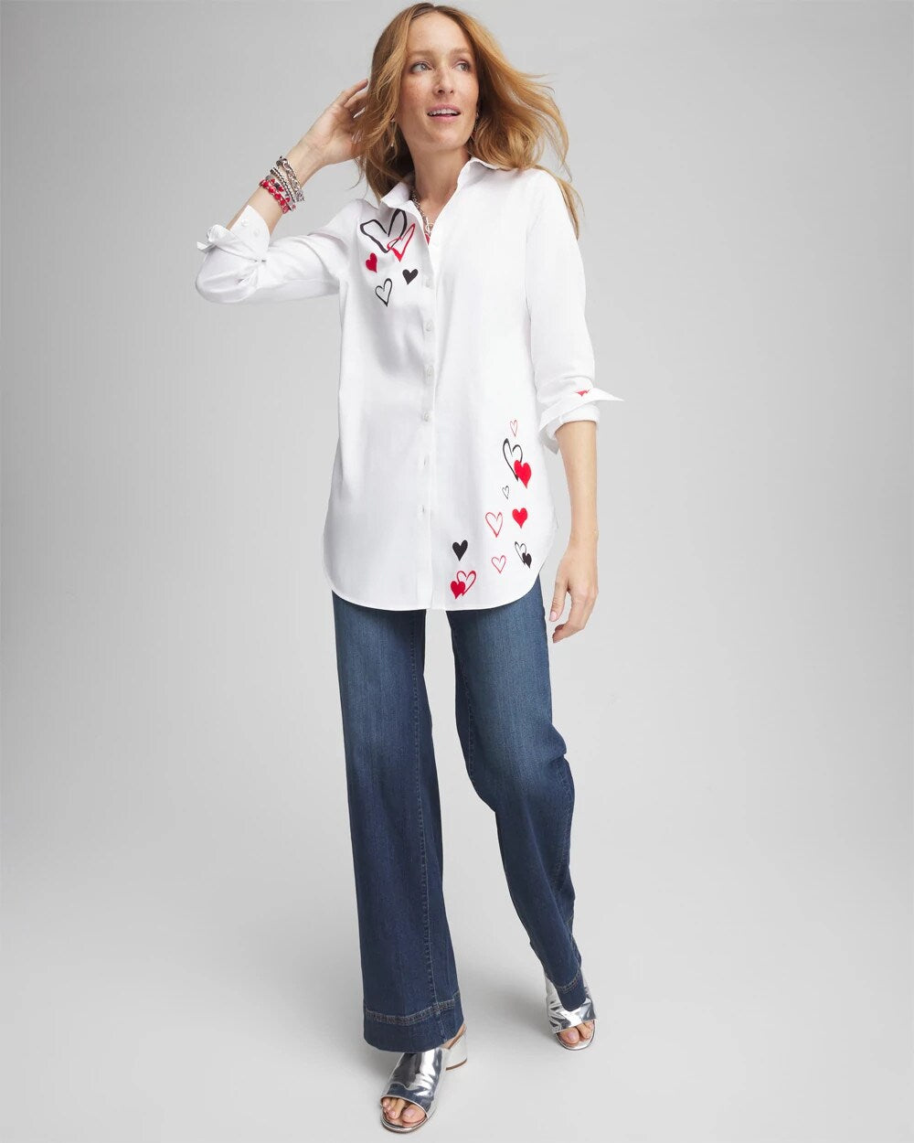 Chico's No Iron™ Valentine's Day Embroidered Tunic