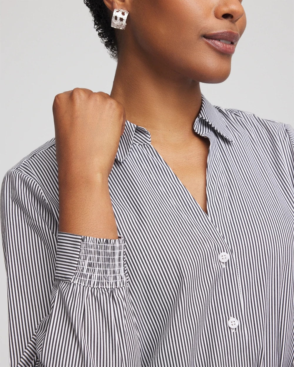 Chico's Poplin Stripe Shirt