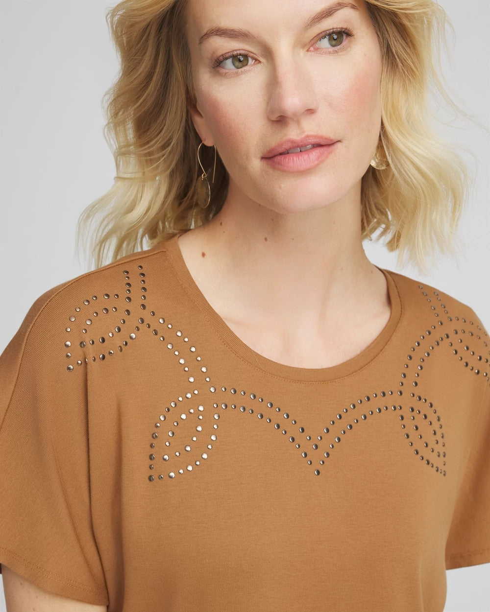 Chico's Studded Tapered Dolman Top