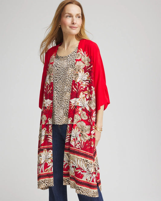 Chico's Art Nouveau Long Kimono