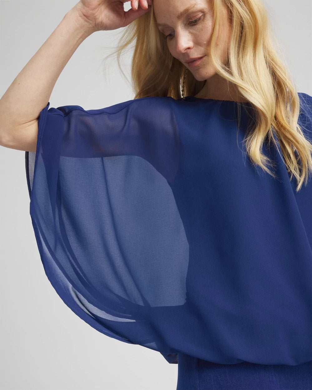 Chico's Travelers™ Collection Bubble Hem Chiffon Blouse