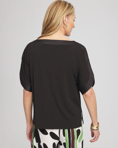 Chico's Jersey & Satin Dolman Tee