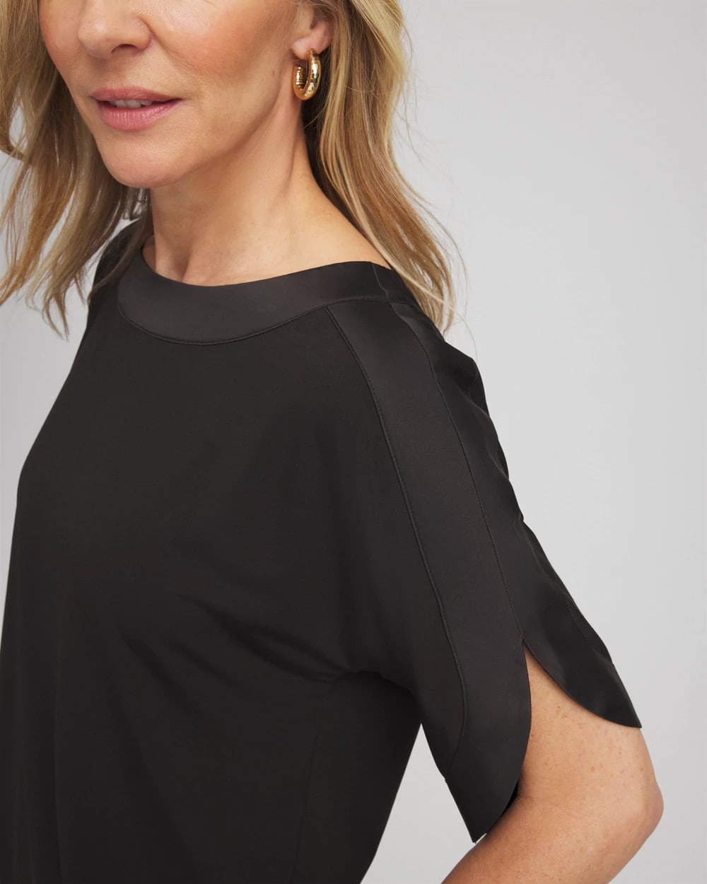 Chico's Jersey & Satin Dolman Tee