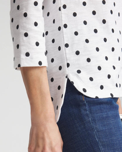 Chico's Polka-Dot Slub Scoop-Neck Tee
