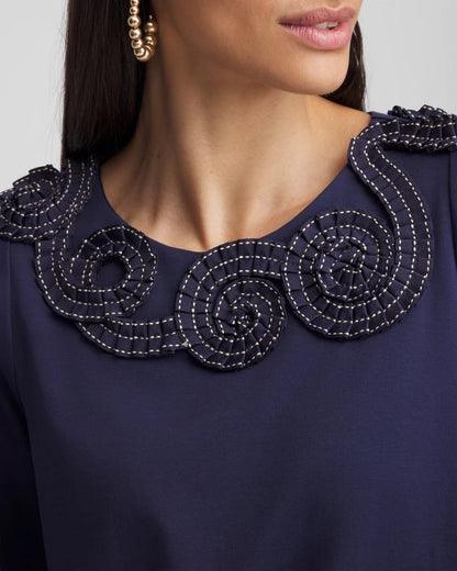 Chico's Bubble Hem Pleated Cotton Top