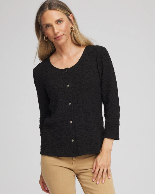 Chico's Textured Scoopneck Cardigan