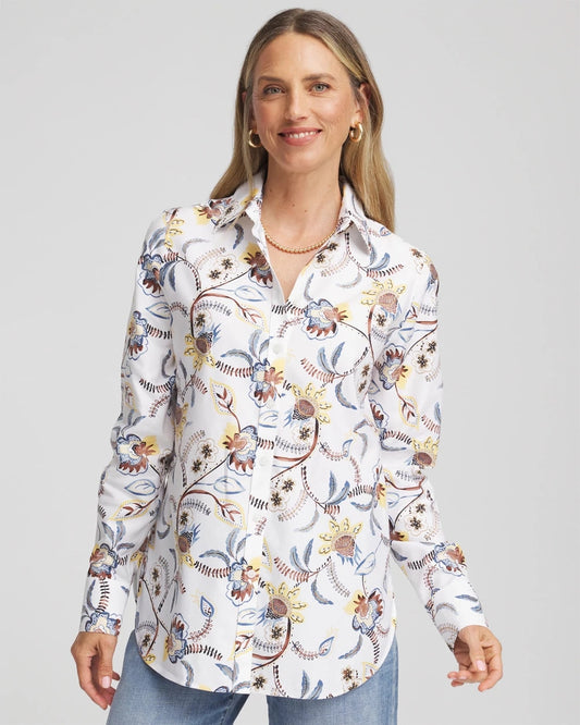 Chico's No Iron™ Long-Sleeved Floral Shirt