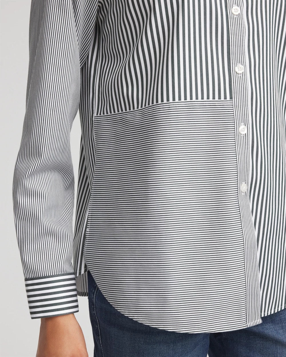 Chico's No Iron™ Colorblock Striped Shirt
