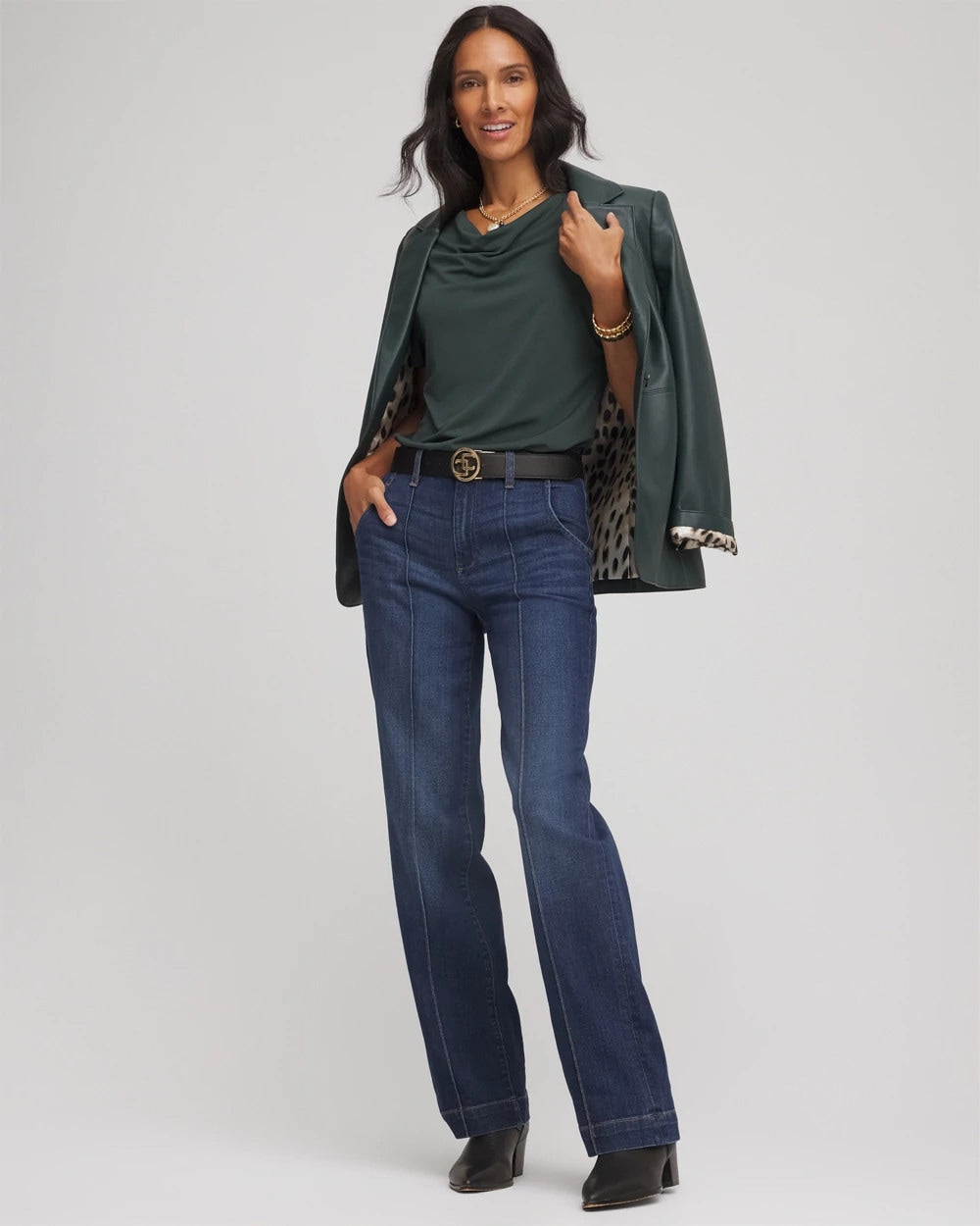 Chico's Jersey Knit Cowlneck Tee