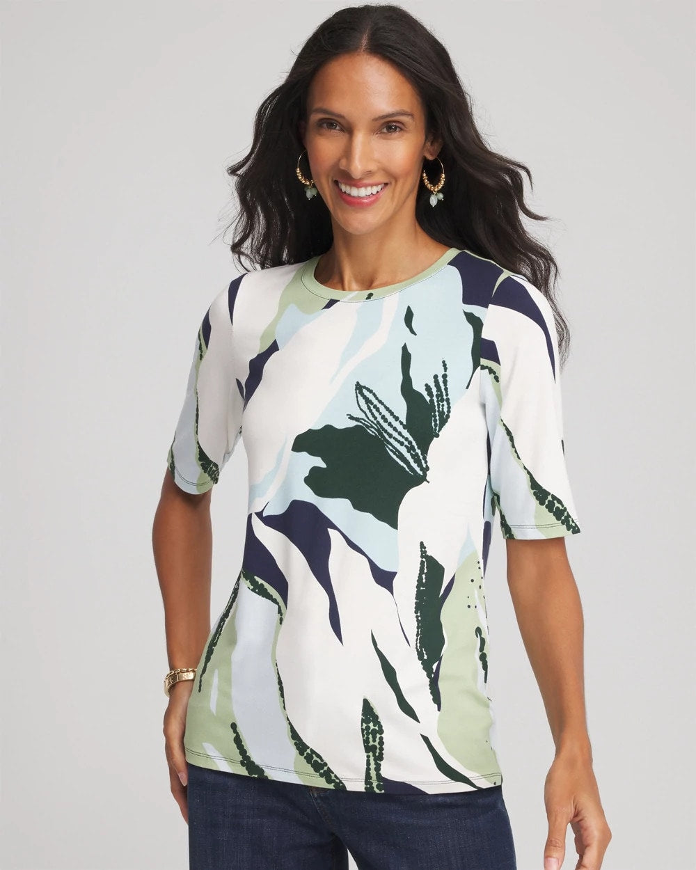 Chico's Touch of Cool™ Elbow-Sleeve Perfect Tee