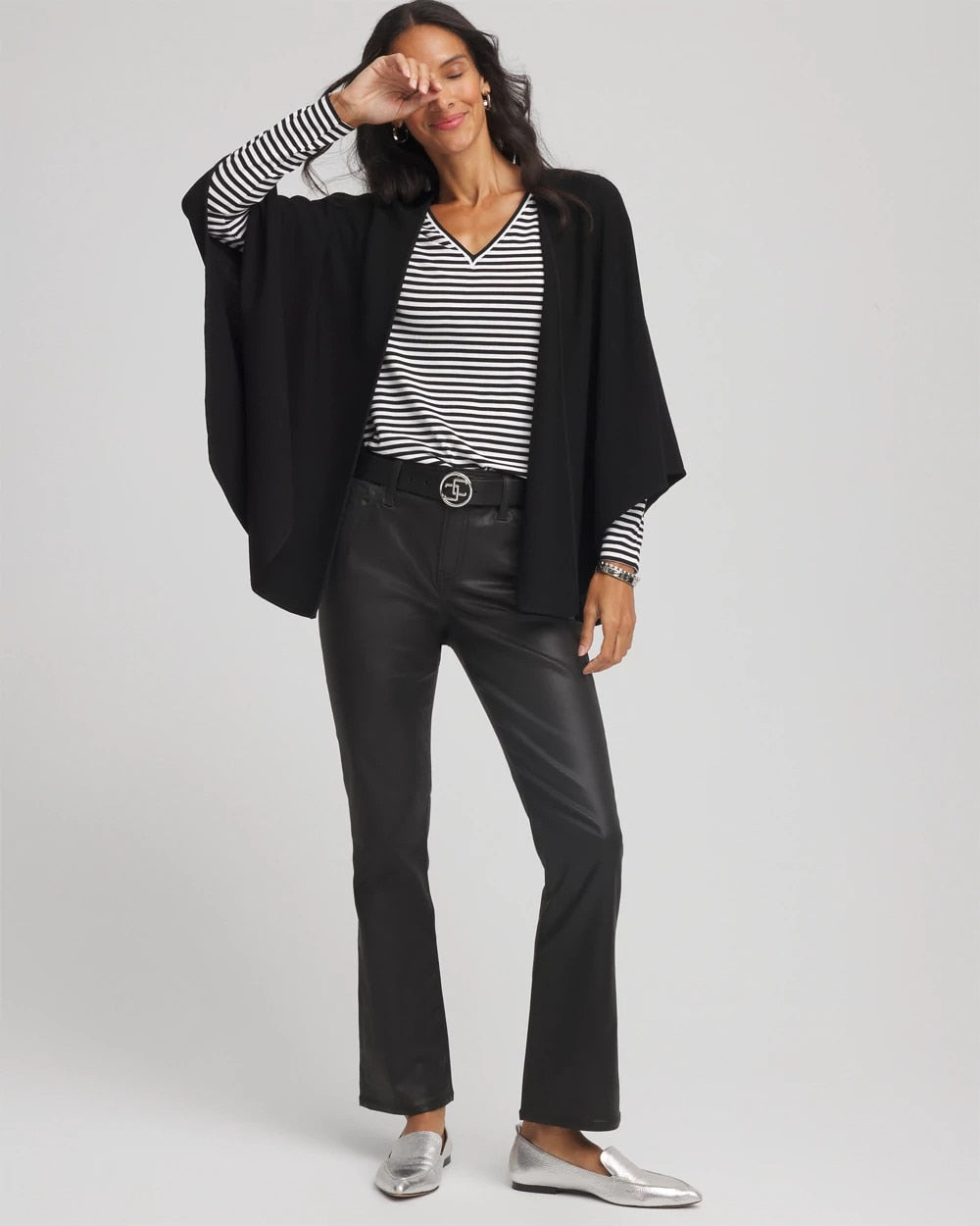 Chico's Crepe Open-Front Ruana
