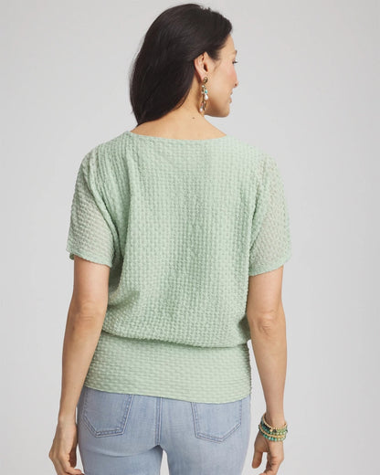 Chico's Jacquard Banded Hem Top