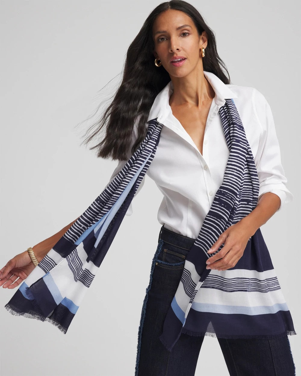 Chico's Printed Woven Oblong Scarf