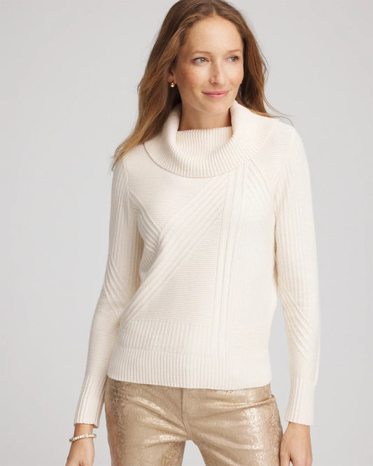 Chico's Ribbed Cowlneck Sweater