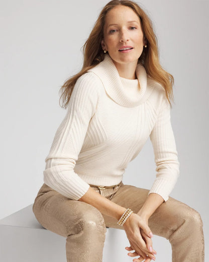 Chico's Ribbed Cowlneck Sweater